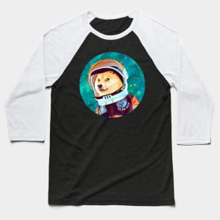 To the Moon Doge Astronaut: Crypto Dogecoin Shiba Inu Meme Baseball T-Shirt